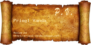 Priegl Vanda névjegykártya